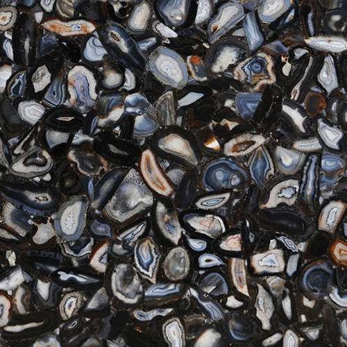 Quartz stone slab - AGATE BLACK EYE - Fiorantina Stone - wall-mounted / polished / black