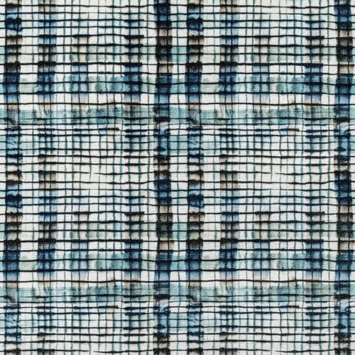 Upholstery fabric - ABSTRACT GRILL - BLOOMING - plaid / cotton / viscose