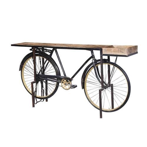 Vintage sideboard table - BICYCLE  - GrandDécor - wooden / metal base / with storage compartment