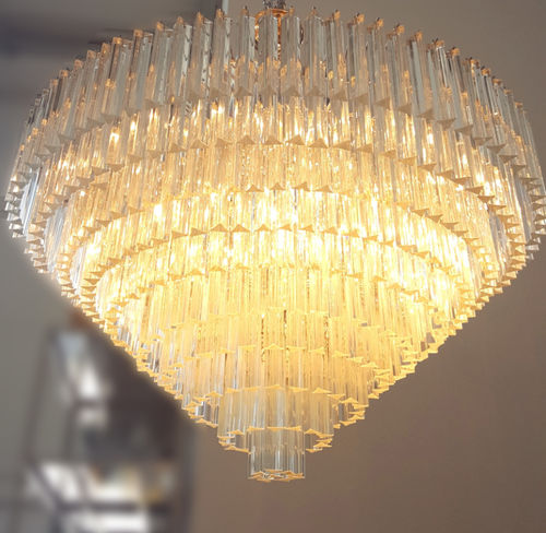 Contemporary chandelier - TRIEDRO - SimoEng SRLS - Murano glass / metal / brass