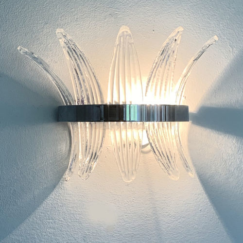 Contemporary wall light - PALMETTE - SimoEng SRLS - indoor / brass / glass