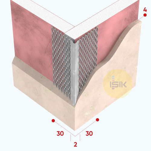 Corner profile - G4090 - ISIK PERDE RAYLARI SAN. TIC A.S. - galvanised steel / mesh / bead