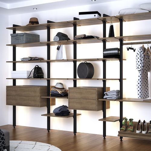 Wall-mounted shelf - KITLEEFT11 - SEED - contemporary / metal / wooden