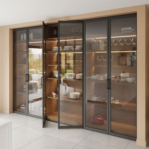 Interior closet door - CADRALU - SEED - aluminum / anodized aluminum / pivoting