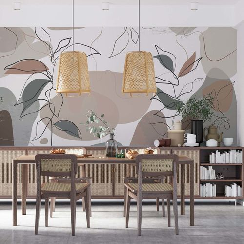 Contemporary wallpaper - ARTISTIQUE ESQUISSES NATURELLES - Kam et Leon - nonwoven fabric / vinyl / nature pattern