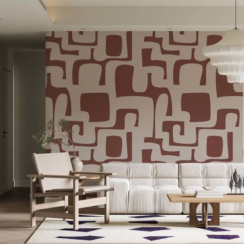 Contemporary wallpaper - Kam et Leon - abstract motif / wallpaper look / red