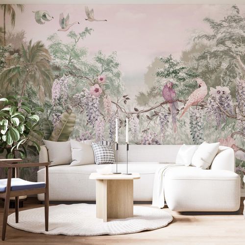 Biophilic design wallpaper - JARDIN SECRET - Kam et Leon - nonwoven fabric / vinyl / animal motif