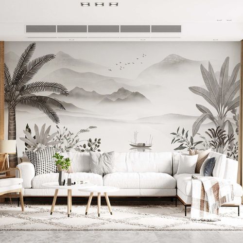 Nonwoven fabric wallpaper - Kam et Leon - vinyl / panoramic / scenic pattern