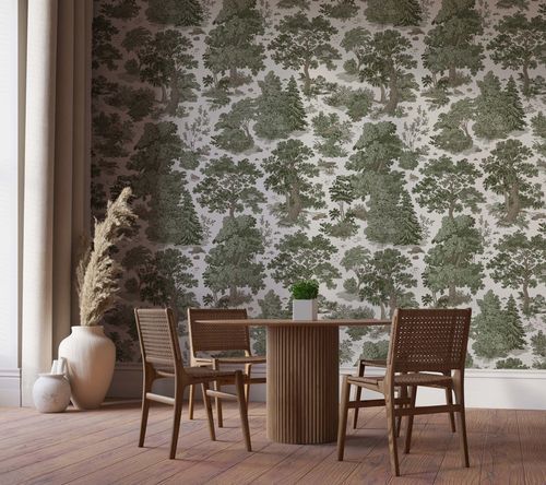 Nonwoven fabric wallpaper - FOR&Ecirc;T D&rsquo;ANTAN - Kam et Leon - vinyl / nature pattern / scenic pattern