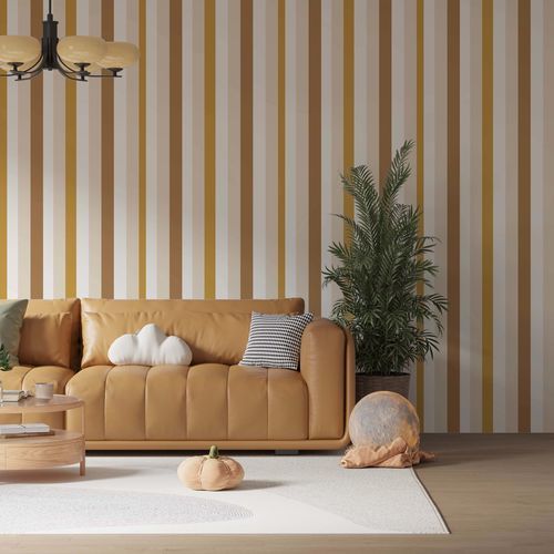 Contemporary wallpaper - RAYURES TOSCANE - Kam et Leon - nonwoven fabric / vinyl / striped
