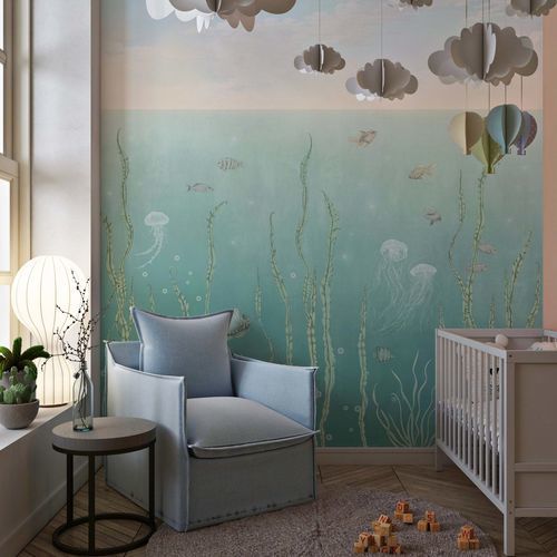 Contemporary wallpaper - OC&Eacute;AN DE S&Eacute;R&Eacute;NIT&Eacute; - Kam et Leon - nonwoven fabric / vinyl / nature pattern