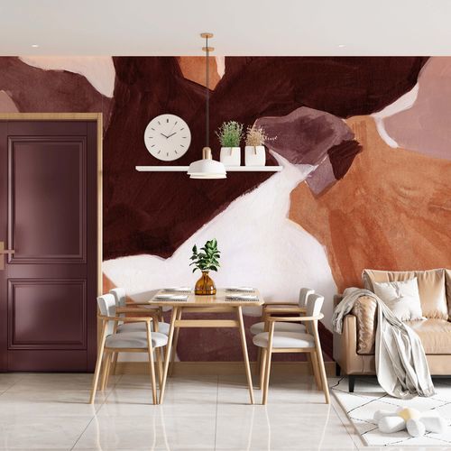 Contemporary wallpaper - COULEURS D&rsquo;ARGILE - Kam et Leon - nonwoven fabric / vinyl / abstract motif
