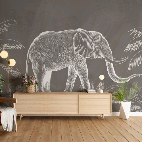 Contemporary wallpaper - ÉLÉPHANT ROYAL - Kam et Leon - cardboard / vinyl / striped