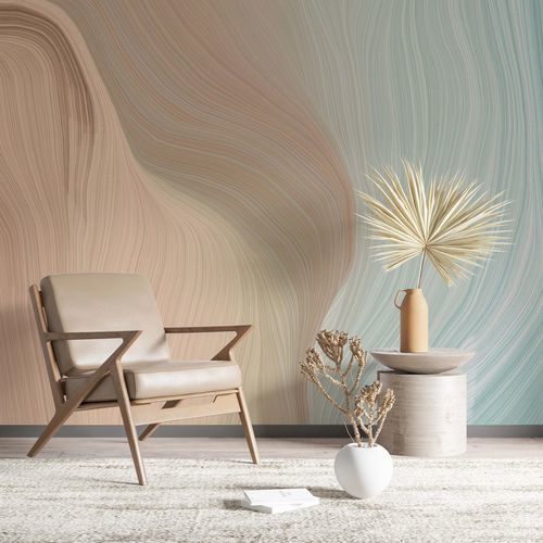 Contemporary wallpaper - ONDULATIONS - Kam et Leon - nonwoven fabric / vinyl / wave pattern