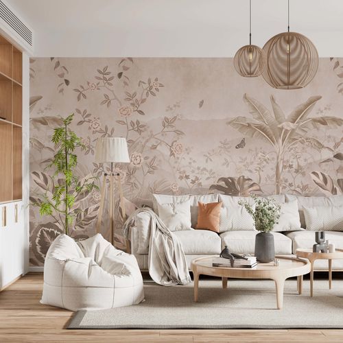 Contemporary wallpaper - JARDIN TROPICAL S&Eacute;PIA - Kam et Leon - nonwoven fabric / vinyl / animal motif