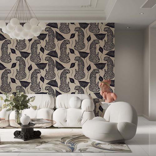 Contemporary wallpaper - &Eacute;L&Eacute;GANCE SAUVAGE - Kam et Leon - cardboard / vinyl / PVC