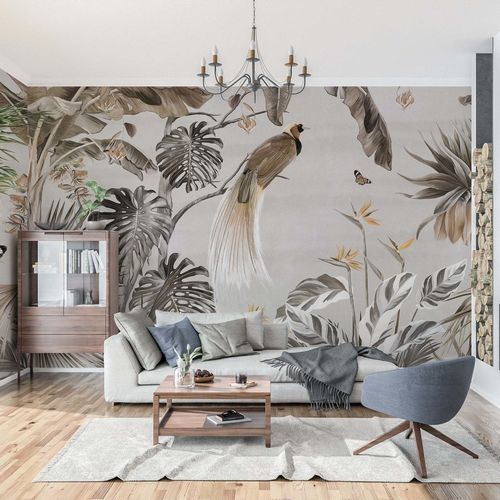 Contemporary wallpaper - ESCALE EXOTIQUE - Kam et Leon - nonwoven fabric / vinyl / animal motif
