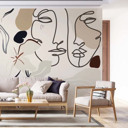 Contemporary wallpaper - VISAGES ABSTRAITS - Kam et Leon - nonwoven fabric / vinyl / abstract motif