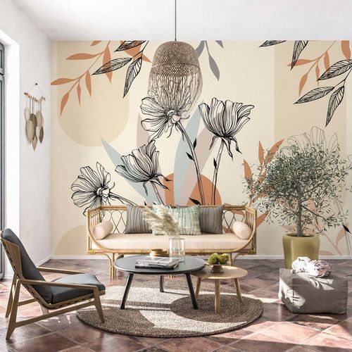 Contemporary wallpaper - FLORAUX  - Kam et Leon - nonwoven fabric / vinyl / floral
