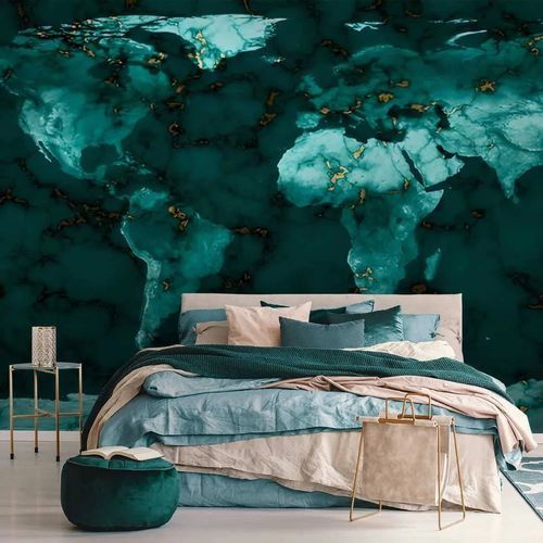 Contemporary wallpaper - MONDE - Kam et Leon - nonwoven fabric / vinyl / map
