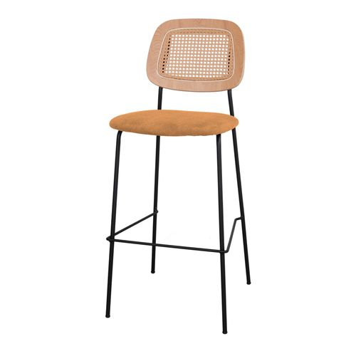 Contemporary bar chair - CARDINAL - MisterWils - indoor / fabric / synthetic rattan