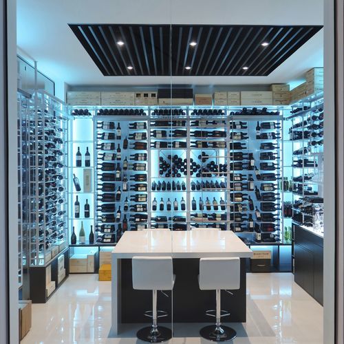 Serving wine cabinet - Deerfield Beach - Dragon Cellars S.L - wall-mounted / metal / acrylic glass