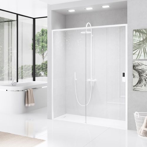 Sliding shower screen - OPERA 2P+F - NOVELLINI - fixed / rectangular / for alcoves