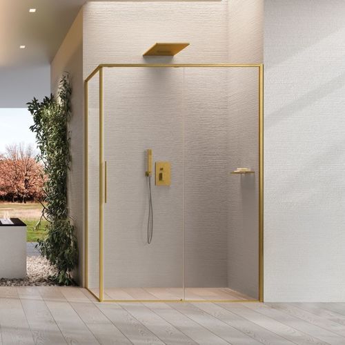 Fixed shower screen - RIGA A - NOVELLINI - linear / for alcoves / tempered glass