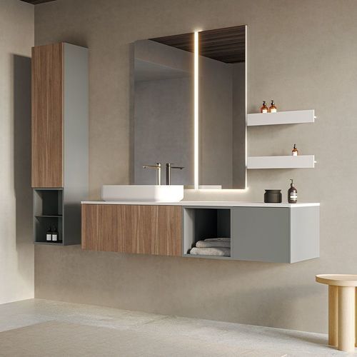 All-in-one bathroom cabinet - RELAX 2.0 - NOVELLINI - minimalist design / home / commercial