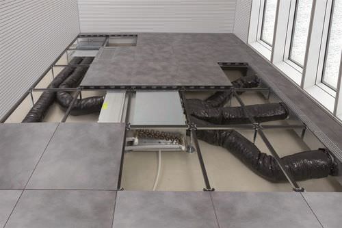 Natural stone raised access floor - CBI EUROPE - radiant / indoor