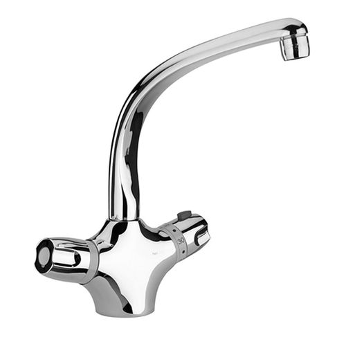 Countertop double-handle mixer tap - 2T : 2T..571TH - Paini - thermostatic / chromed metal / kitchen