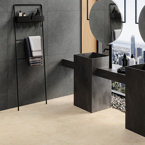 Porcelain stoneware tile - KHAKI - CERAMICHE CAESAR - matte / indoor / living room