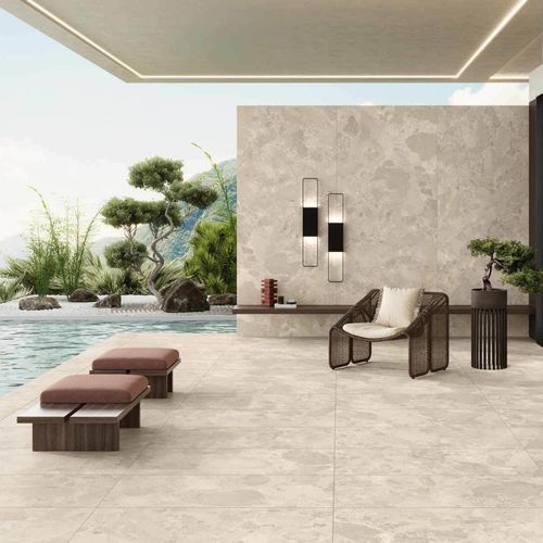 Porcelain stoneware tile - BLOOMSTONE SHELL - CERAMICHE CAESAR - matte / indoor / outdoor