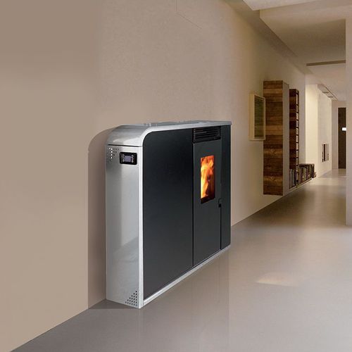 Pellet heating stove - COMPACT EVO 8C - Cheminées de Chazelles - 5 kW...10 kW / contemporary / steel
