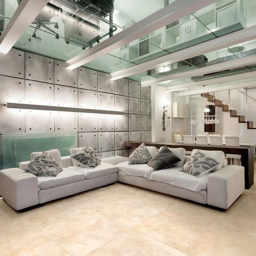 Porcelain stoneware tile - TOUCH FEEL - Dado Ceramica - polished / living room / wall