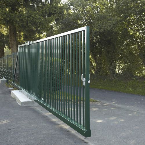 Self-supporting gate - ESPACE - DIRICKX - steel / with bars / motorized