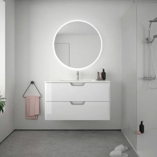 Wall-hung washbasin cabinet - LIFE - ROYO GROUP - free-standing / wooden / contemporary