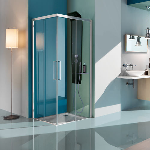 Sliding shower screen - B7916 - SAMO - fixed / corner / tempered glass