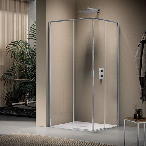 Sliding shower screen - PYXIS - SAMO - angled / corner / square