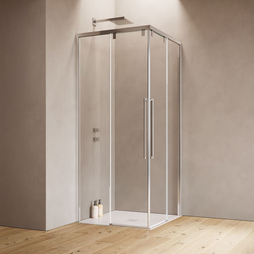 Fixed shower screen - B8822 - SAMO - rectangular / corner / tempered glass