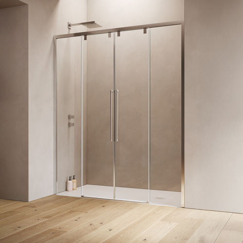 Sliding shower screen - B8852 - SAMO - fixed / for alcoves / tempered glass