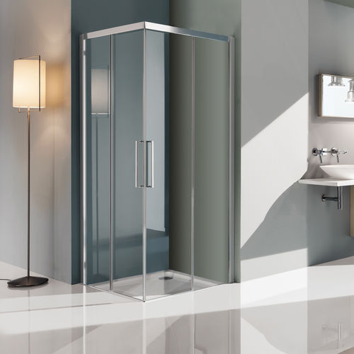 Sliding shower screen - B7916 - SAMO - fixed / corner / tempered glass