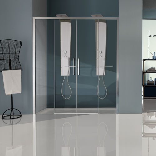 Sliding shower screen - B7944 - SAMO - for alcoves / tempered glass / clear glass