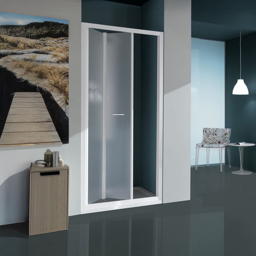 Folding shower screen - B7807 - SAMO - for alcoves / tempered glass / clear glass