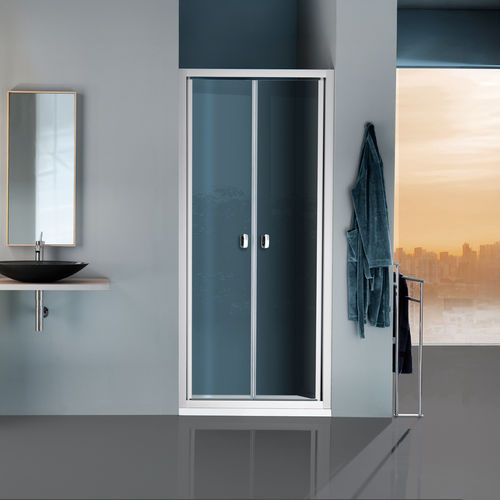 Swing shower screen - B7830 - SAMO - for alcoves / tempered glass / clear glass