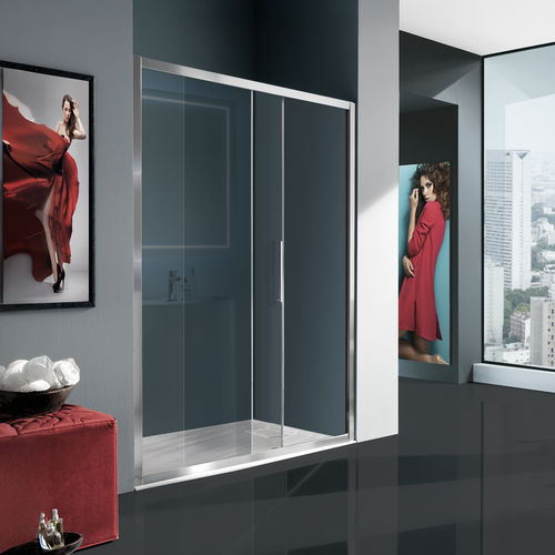 Sliding shower screen - B7880 - SAMO - fixed / for alcoves / tempered glass