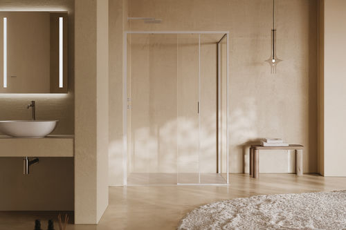 Sliding shower screen - CEE SP Super - SAMO - for alcoves / tempered glass / satin-finish glass