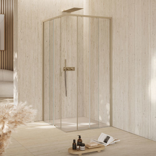Sliding shower screen - SIDE CORNER PANEL WITH TWO SLIDING DOORS B2700 - SAMO - rectangular / corner / corner
