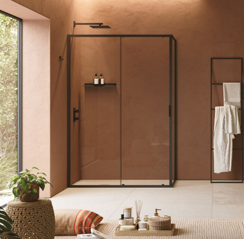Sliding shower screen - CEE Super - SAMO - for alcoves / tempered glass / satin-finish glass