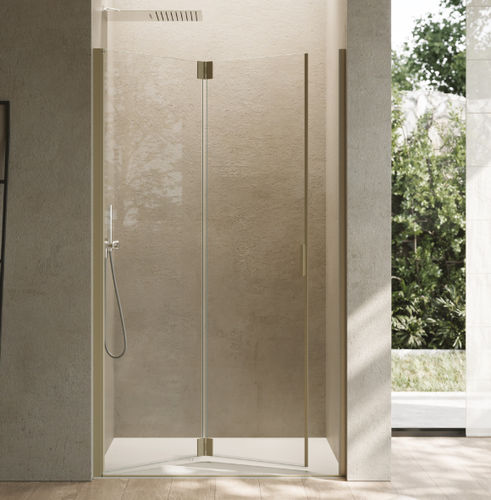 Folding shower screen - POLARIS Super - SAMO - for alcoves / tempered glass / satin-finish glass